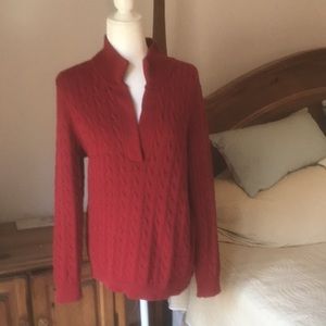 Lauren Ralph Lauren 100% Cotton Red Cable Knit Sweater  1X